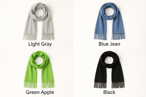 Black Pashmina Winter Scarf 6 Ft Long