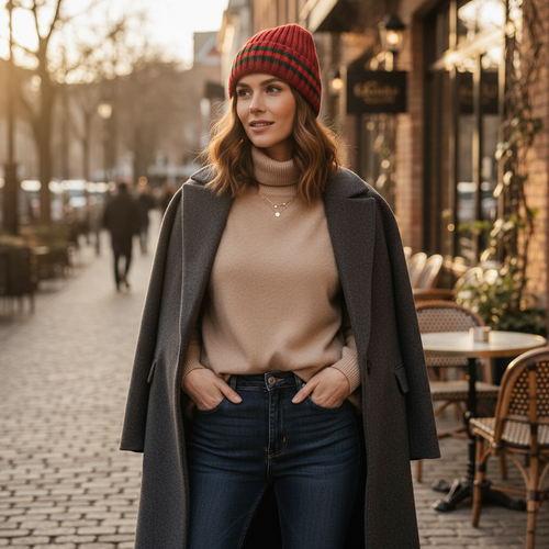 Women's Fashion Winter Hat 2-Pack Ribbed Knit with Faux Fur Lining