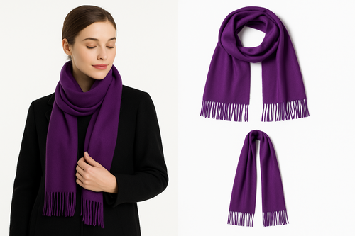 Black Pashmina Winter Scarf 6 Ft Long