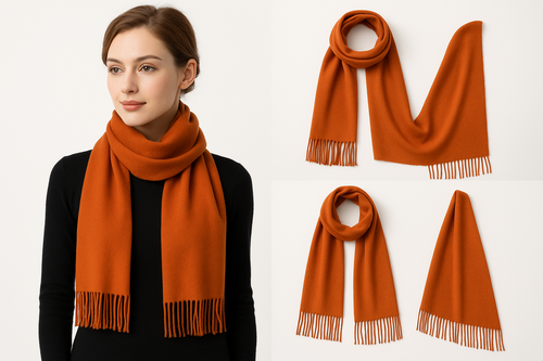 Black Pashmina Winter Scarf 6 Ft Long